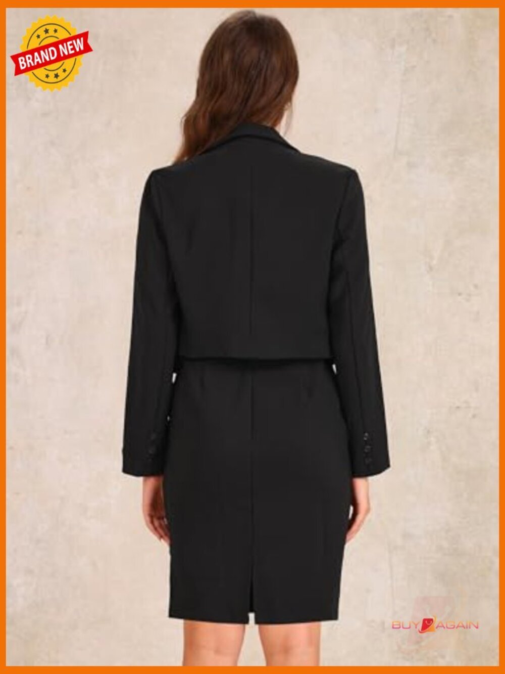 Women's Business Blazer Dress Suit Set - 2 Piece Work Office Outfit Long Sleeve - Picture 3 of 6